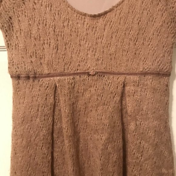 Tan, empire-waist dress by Iris Clothing - Picture 3 of 9